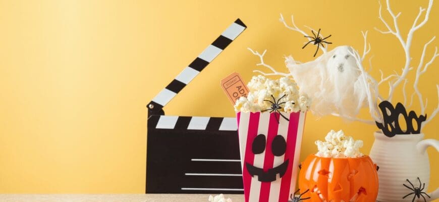 Horror,Movie,Night,And,Halloween,Party,Concept,With,Jack,O